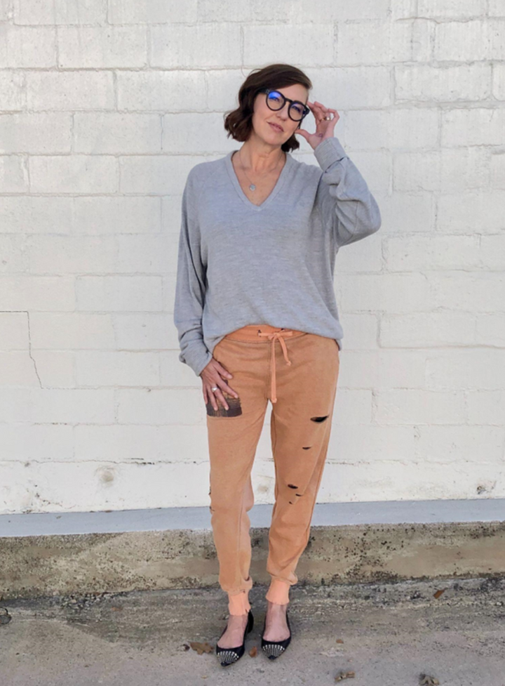 Vintage Dior Dolman Sweater in Heather Grey Flat Knit