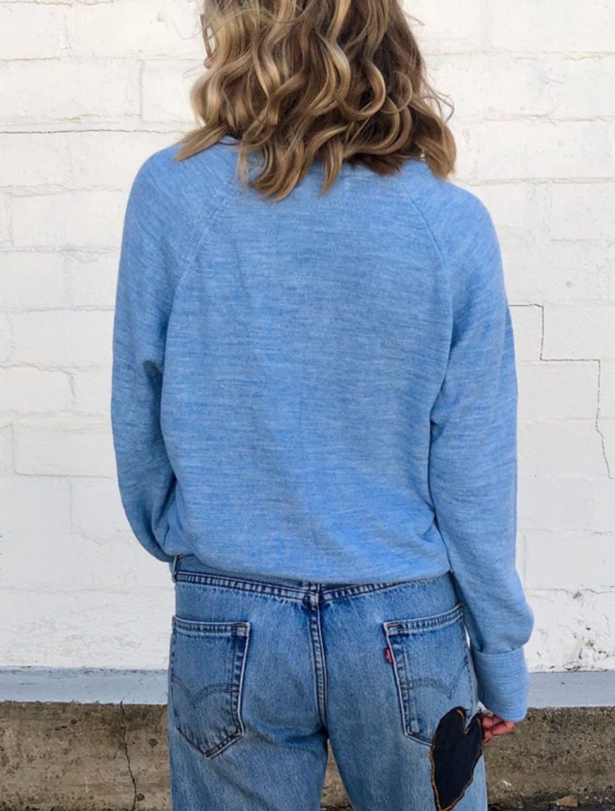 Vintage Dior Dolman Sweater in Heathered Blue Flat Knit