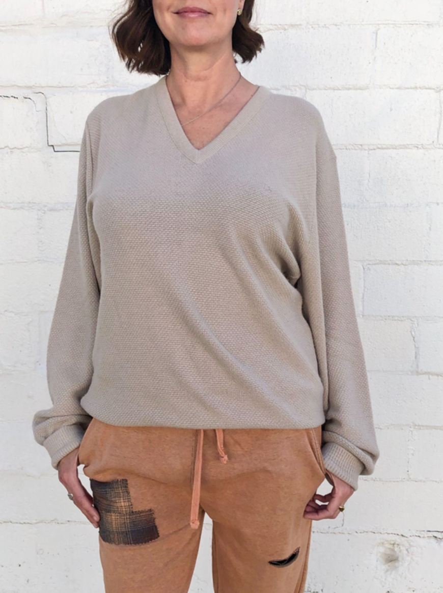 Vintage Dior Sweater in Oatmeal Waffle Knit