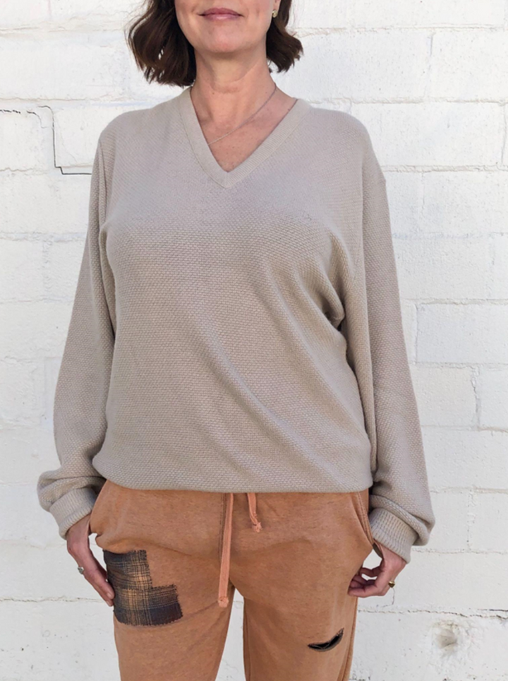 Vintage Dior Sweater in Oatmeal Waffle Knit