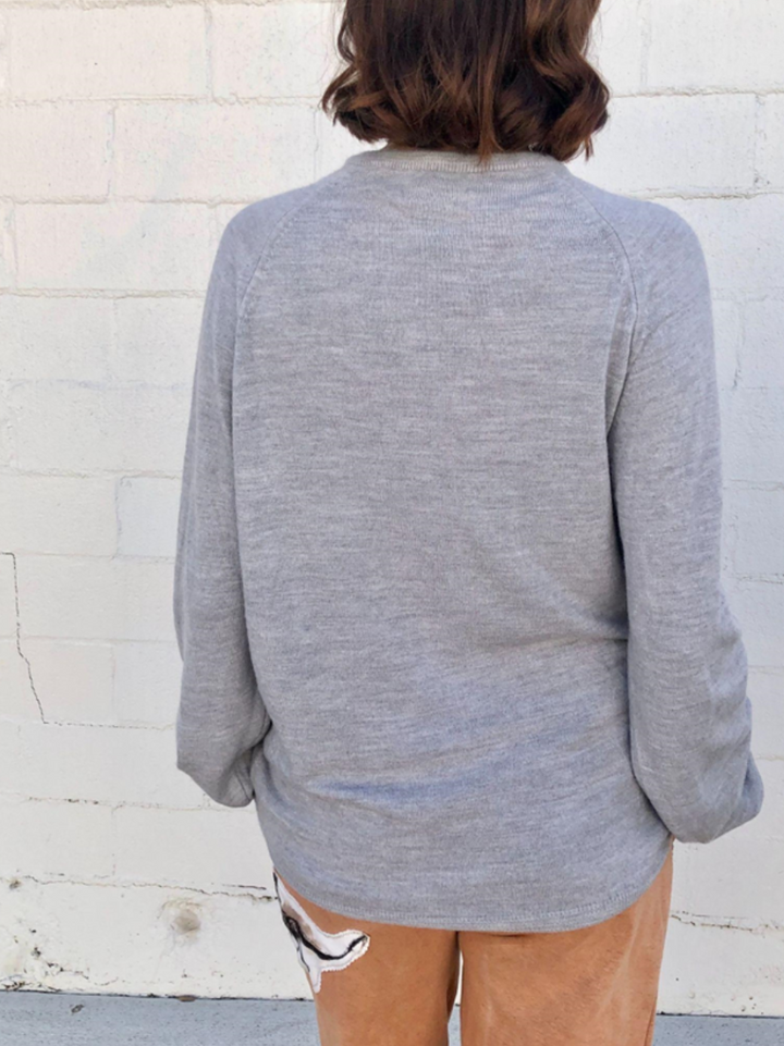 Vintage Dior Dolman Sweater in Heather Grey Flat Knit