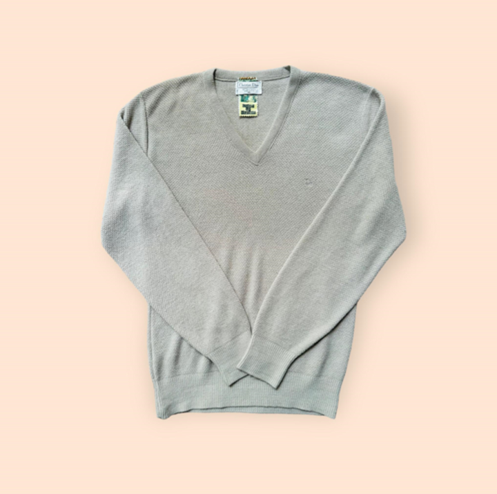 Vintage Dior Sweater in Oatmeal Waffle Knit