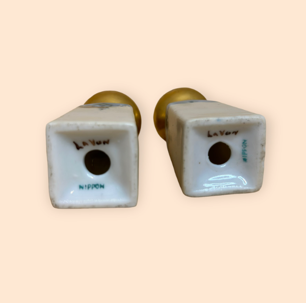 Vintage Nippon Porcelain Hand Painted Salt & Pepper Shakers