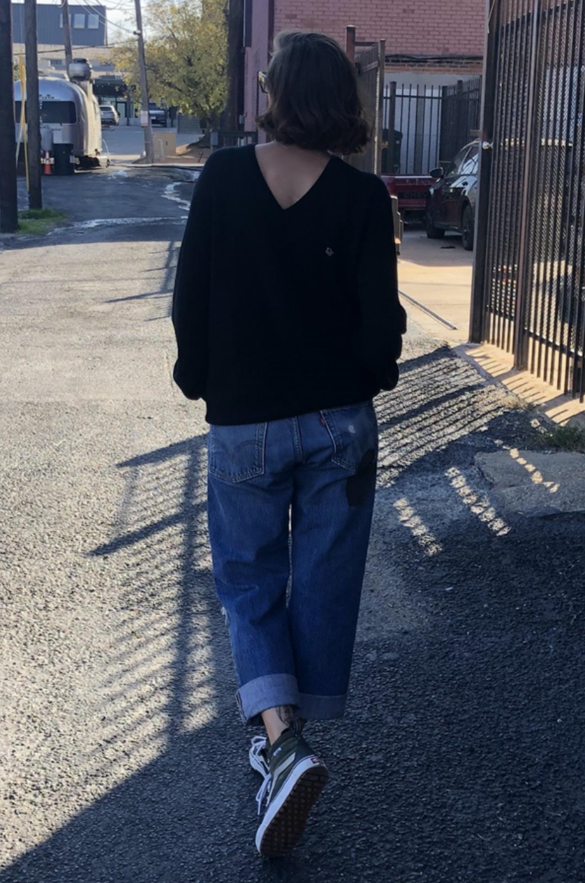 Vintage Dior Sweater in Black Waffle Knit