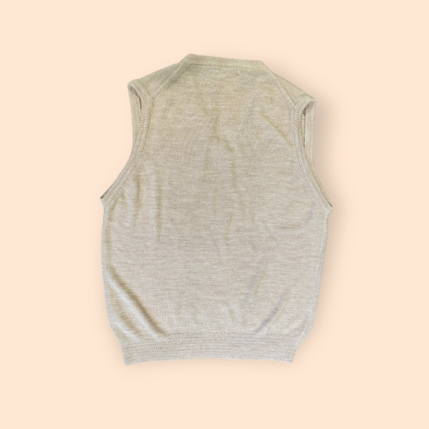 Vintage Dior Sweater Vest in Heathered Oatmeal