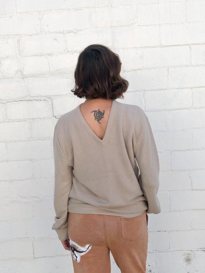 Vintage Dior Sweater in Oatmeal Waffle Knit