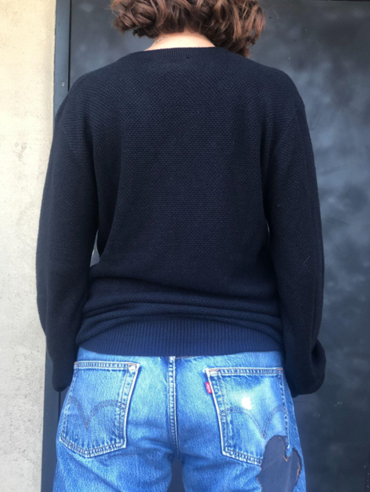 Vintage Dior Sweater in Black Waffle Knit