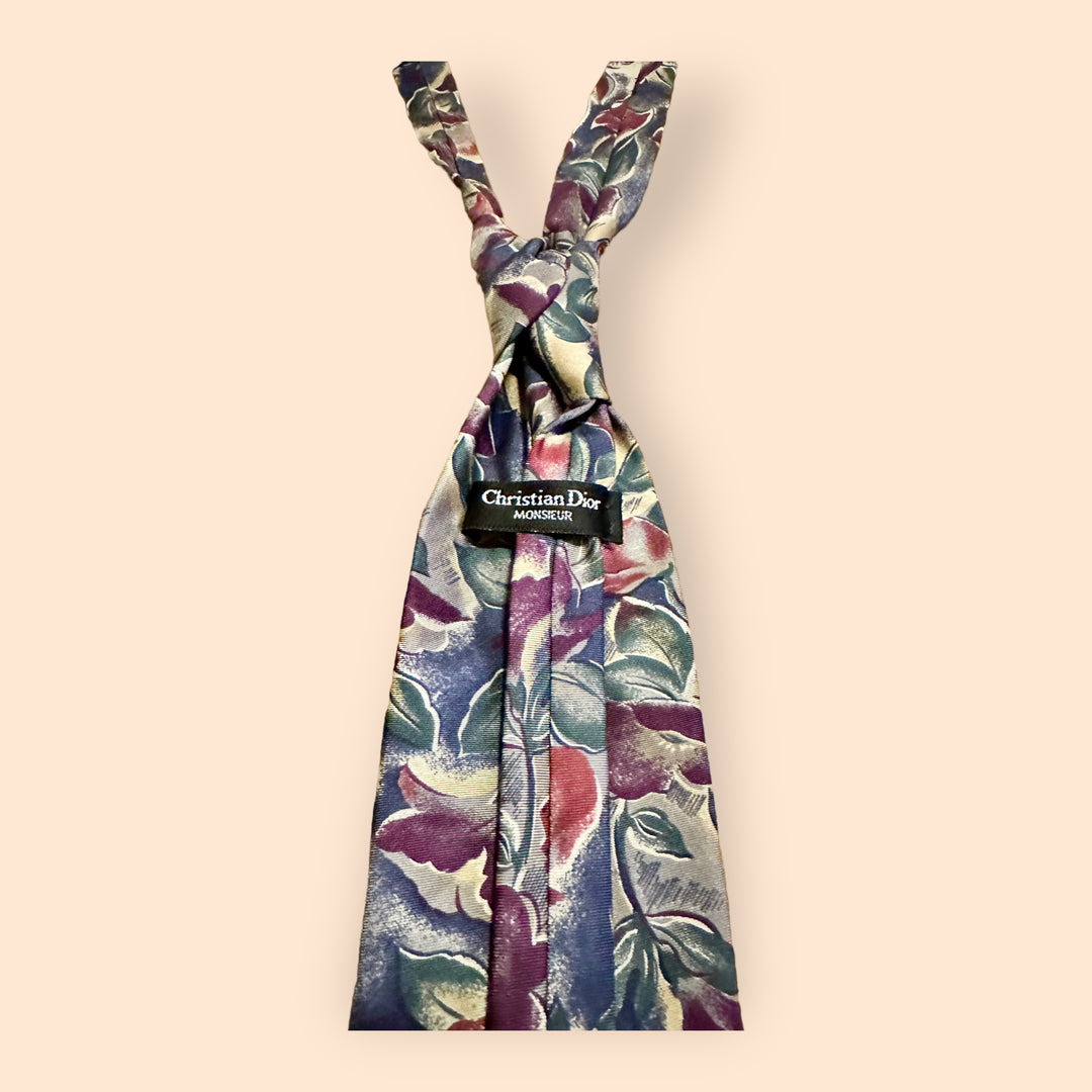 Vintage Floral Necktie with Eighties Energy by Dior