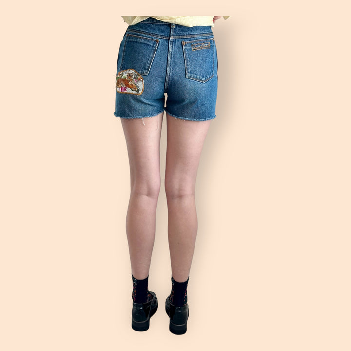 Vintage Gloria Vanderbilt Distressed Denim Shorts with Patch