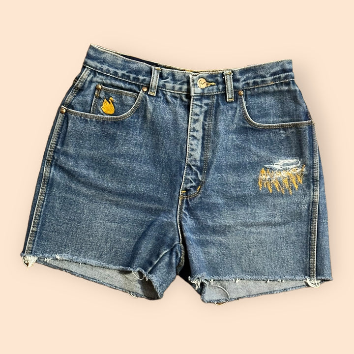 Vintage Gloria Vanderbilt Distressed Denim Shorts with Patch