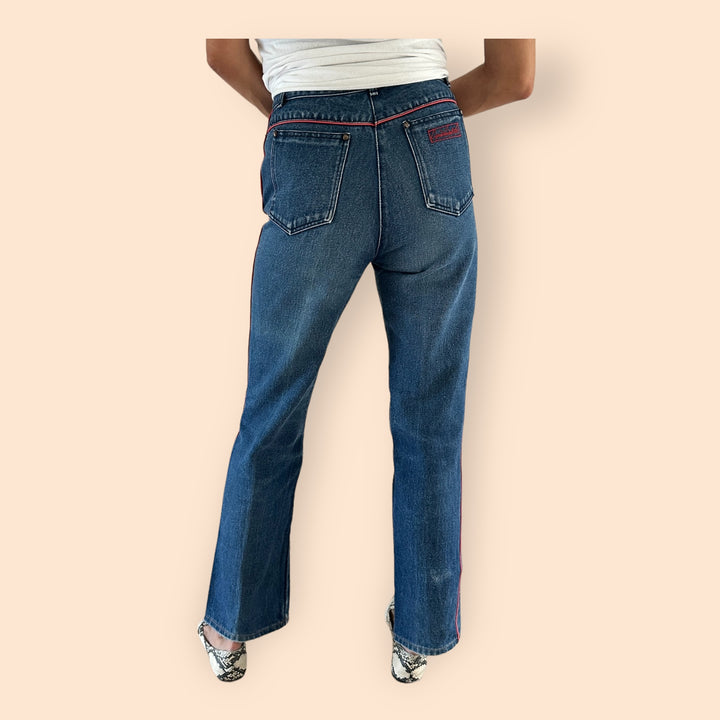 Vintage Gloria Vanderbilt Ankle Jeans with Red Piping RARE
