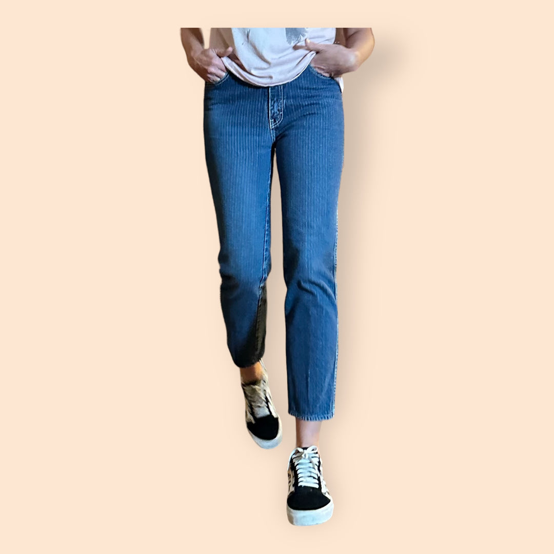 Vintage Pinstriped Capri Jordache Jeans