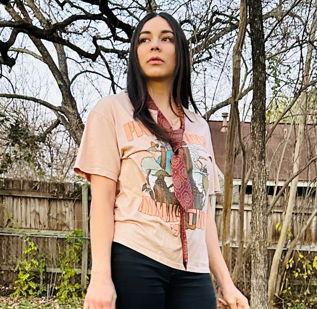 Vintage Pink Floyd Animals Tour Tee with Sliced Neck