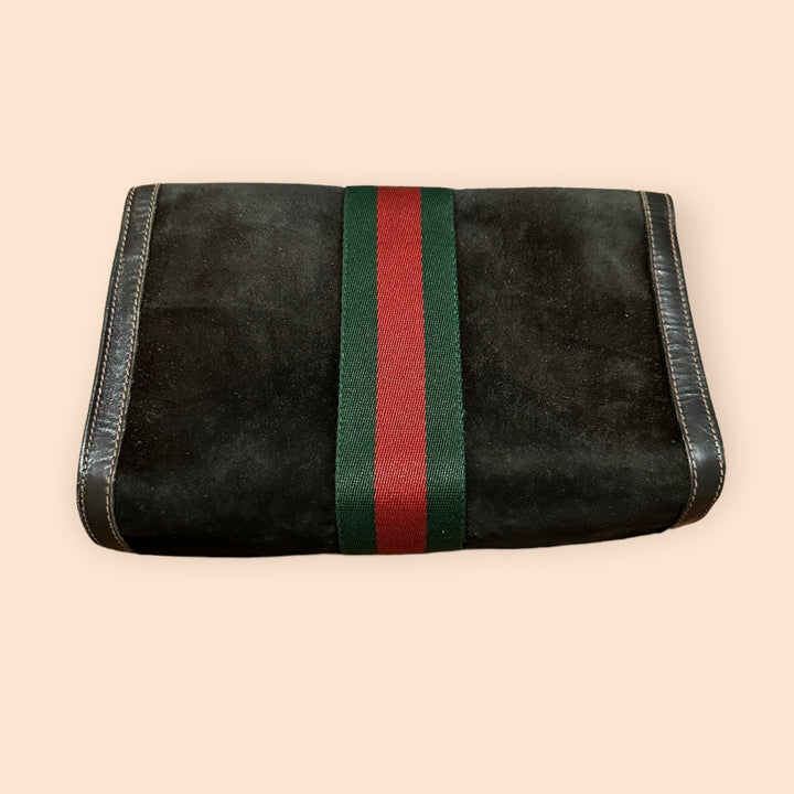 Vintage Gucci Espresso Suede Clutch