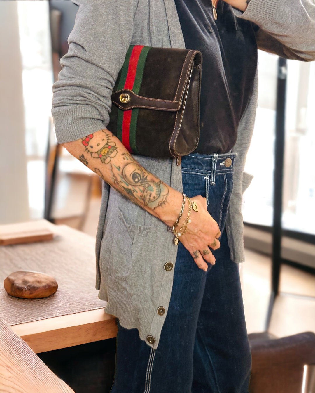 Vintage Gucci Espresso Suede Clutch