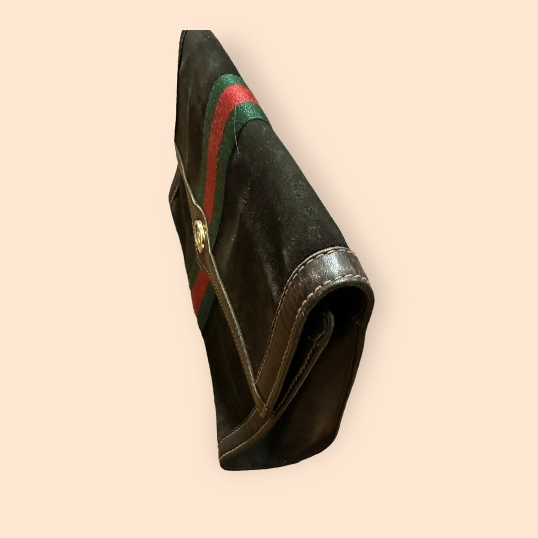 Vintage Gucci Espresso Suede Clutch